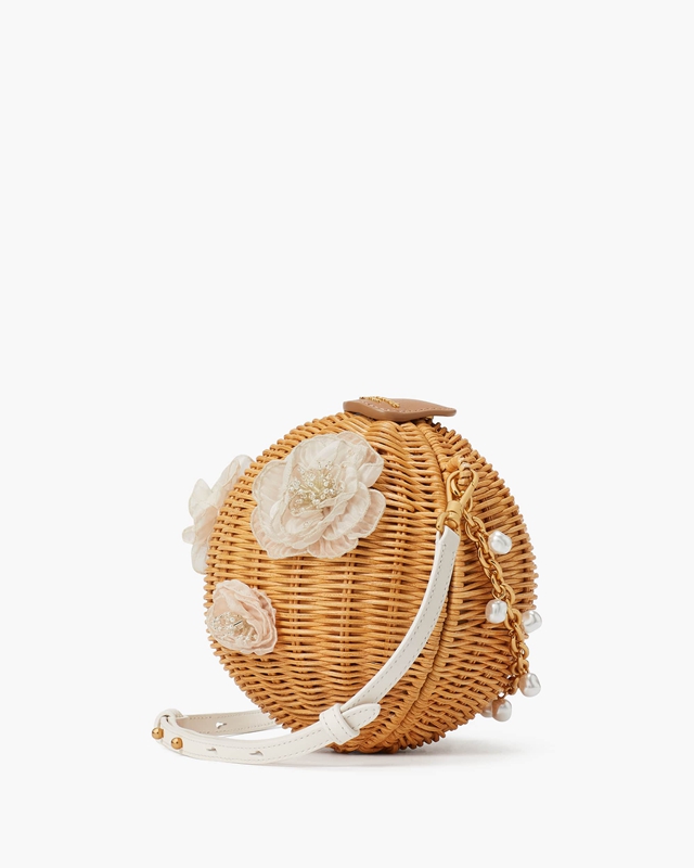 beige Kate Spade Bridal Wicker Bouquet Lantern Women's Crossbody Bags | 25068-JPGB