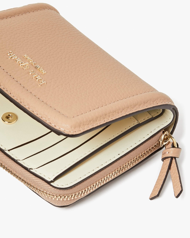 beige Kate Spade Knott Small Compact Women's Wallets | 21786-AVWS