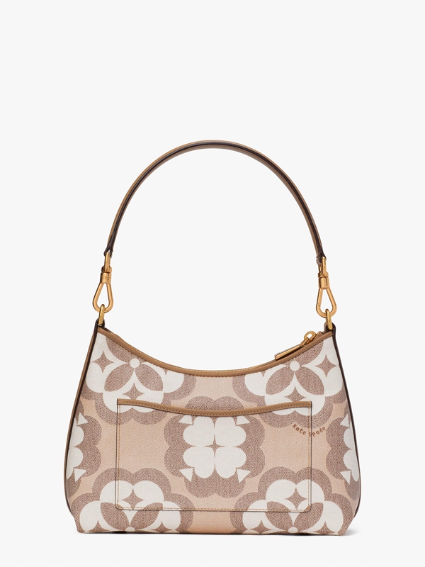 beige Kate Spade Oversized Spade Flower Monogram Reece Small Convertible Women's Crossbody Bags | 92386-KLHD